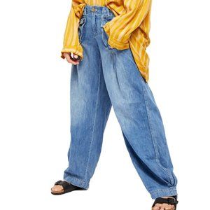Free People | Jeans | Free People Birch Denim Wide Leg Coastal Blue Jean |  Poshmark